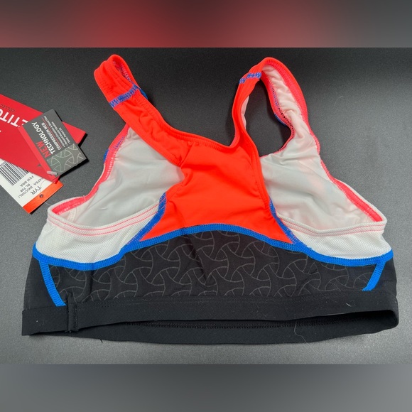 TYR Competitor Women’s Sport Bra Black Coral Size Small Tri Bra - Picture 4 of 7